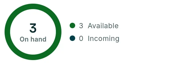 The stock count in KulHisab: 3 in stock